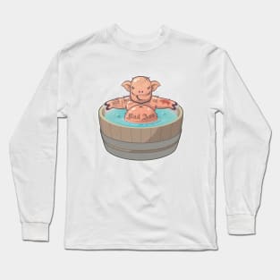 Tattooed Vector Bath Pig Long Sleeve T-Shirt